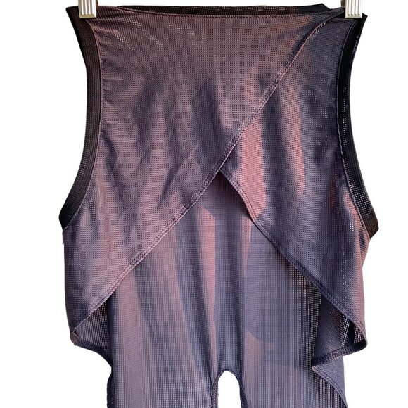 Fabletics Mesh Cropped Wrap Sexy Tank Top w/ Tie Waist XS Gray Athletic Beach - Picture 10 of 10